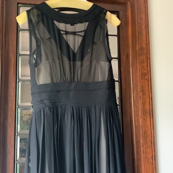 Banana Republic sheer black dress with nude slip, size 6 - Picture 2 of 9
